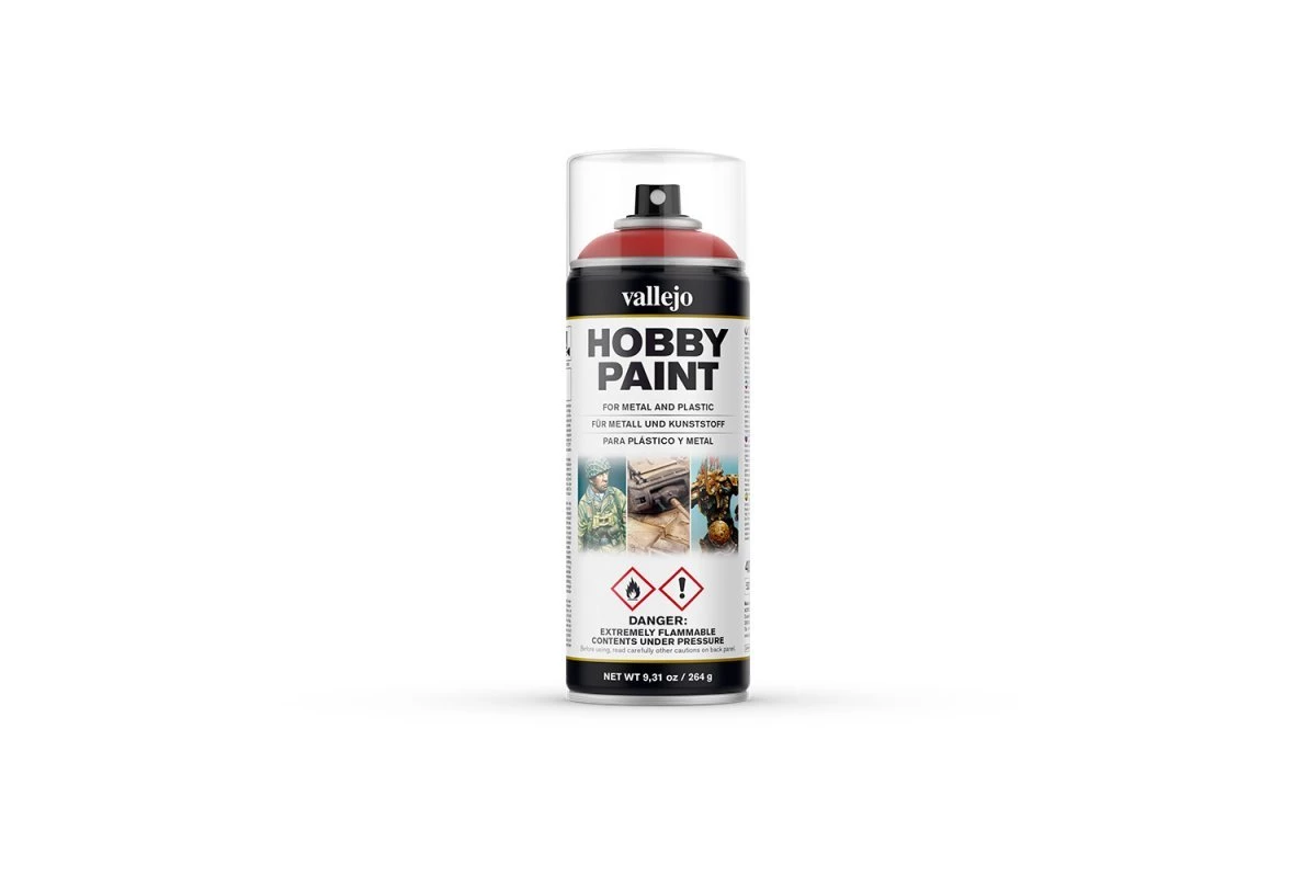 28016 | Vallejo Aerosol Scarlet Red Hobby Spray Paint 400ml 3 28016 | Vallejo Aerosol Scarlet Red Hobby Spray Paint 400ml