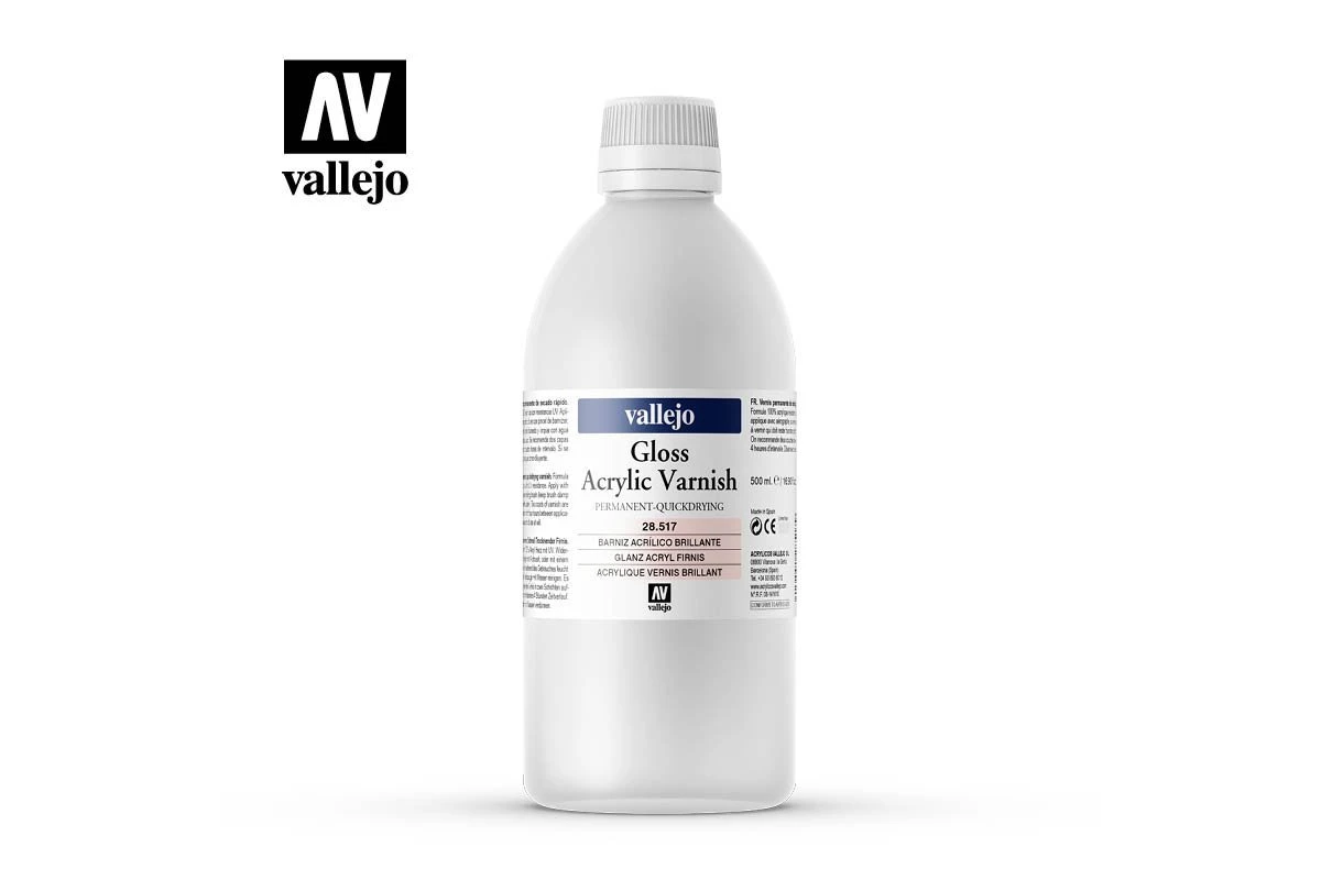 28517 | Vallejo Gloss Acrylic Varnish 500ml 3 28517 | Vallejo Gloss Acrylic Varnish 500ml