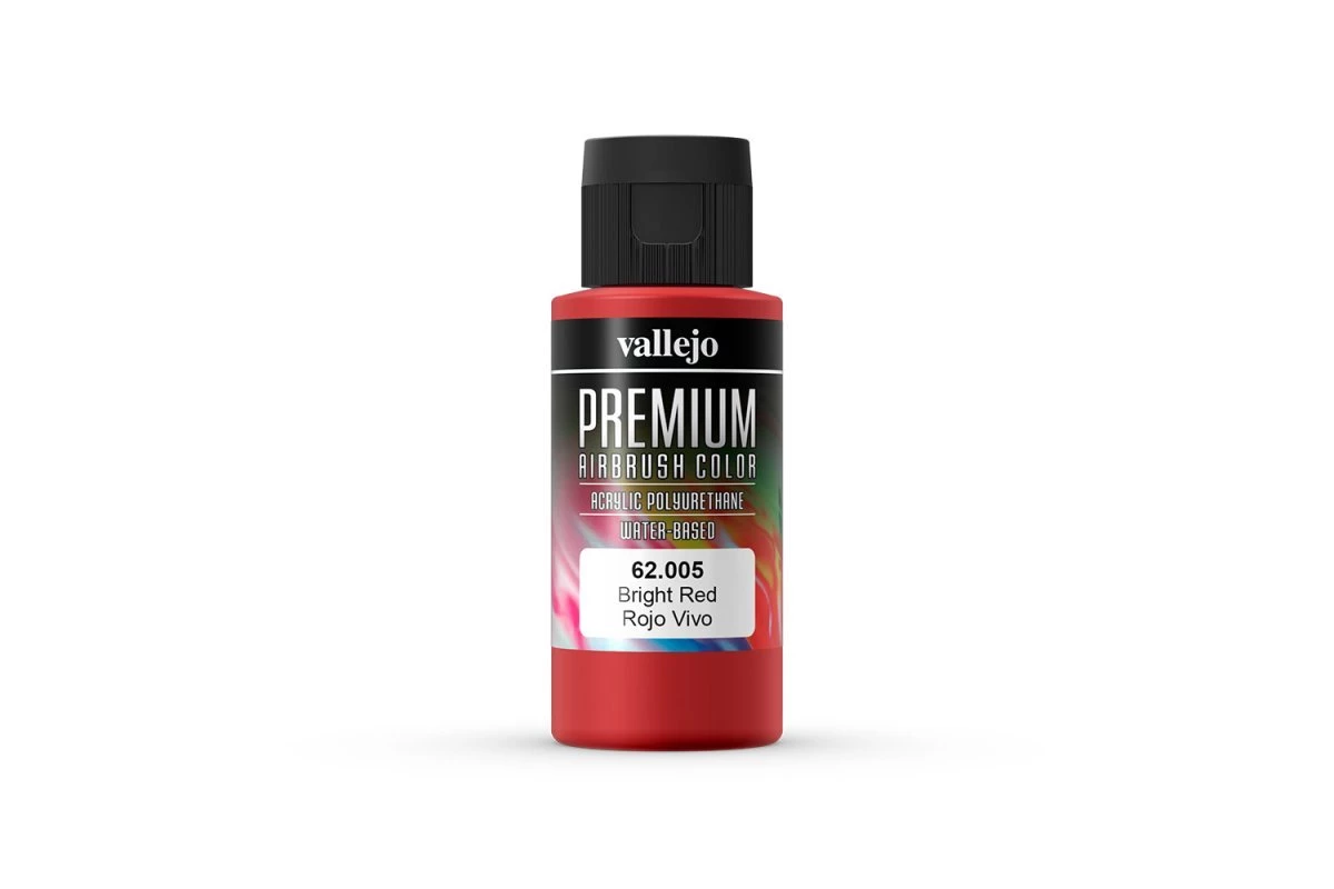 62005 | Vallejo Bright Red Polyurethane Premium Airbrush Airbrush Colour Paint 60ml 3 62005 | Vallejo Bright Red Polyurethane Premium Airbrush Airbrush Colour Paint 60ml
