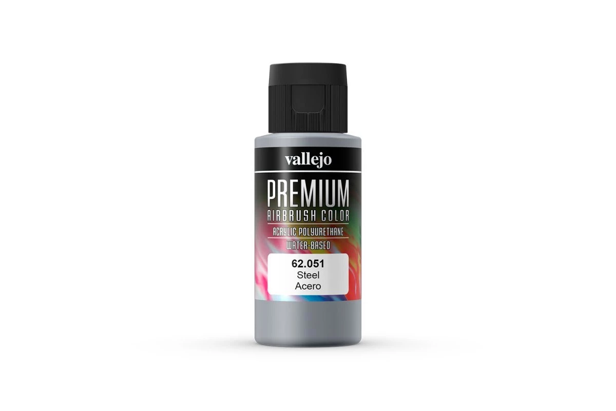 62051 | Vallejo Steel Polyurethane Premium Airbrush Colour 60ml 3 62051 | Vallejo Steel Polyurethane Premium Airbrush Colour 60ml