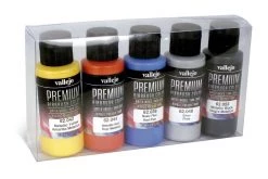 62103 | Vallejo Premium Colour Metallics Colour Set Acrylic Airbrush Paint 5Pcs