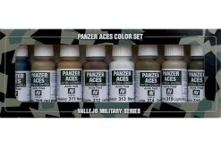 70123 | Vallejo Panzer Aces No 2 - Wood, Leather, Stencil Colour Acrylic Paint Set 8Pcs
