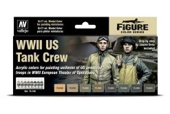 70186 | Vallejo Model Air WWII US Tank Crew Colour Acrylic Paint Set 8Pcs