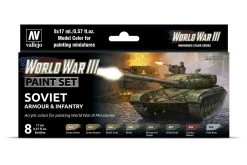 70221 | Vallejo Model Colour WWIII Soviet Armour & Infantry Colour Acrylic Paint Set 8Pcs