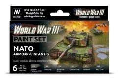 70223 | Vallejo Model Colour WWIII NATO Armour & Infantry Acrylic Colour Paint Set 6Pcs