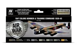71145 | Vallejo Model Air RAF & FAA Bomber Air Command & Training Air 1939-45 Colour Acrylic Paint Set 8Pcs