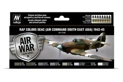 71146 | Vallejo Model Air RAF & FAA SEAC (Air Command South East Asia) 1942-45 Colour Acrylic Paint Set 8Pcs