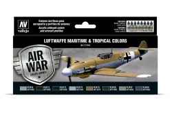 71164 | Vallejo Model Air Luftwaffe Maritime And Tropical Colors Colour Acrylic Airbrush Paint Set 8Pcs