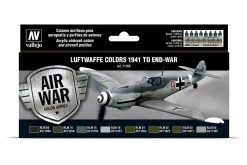 71166 | Vallejo Model Air Luftwaffe Colors 1941 To End-war Colour Acrylic Airbrush Paint Set 8Pcs
