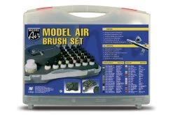 71172 | Vallejo Model Air Basic Colors 29Pcs W/ Airbrush & Plastic Storage Case