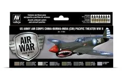 71184 | Vallejo Model Air US Army Air Corps China-Burma-India Pacific Theater WWII Acrylic Paint Set 8Pcs