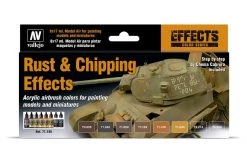 71186 | Vallejo Model Air Rust & Chipping Effects Colour Acrylic Airbrush Paint Set 8Pcs