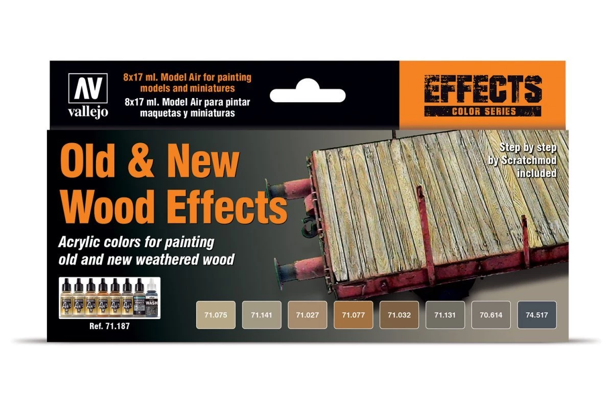71187 | Vallejo Model Air Old & New Wood Effects Colour Acrylic Airbrush Paint Set 3 71187 | Vallejo Model Air Old & New Wood Effects Colour Acrylic Airbrush Paint Set