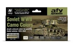 71188 | Vallejo Model Air Soviet AFV WWII Camo Colour Acrylic Airbrush Paint Set 8Pcs