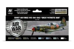71197 | Vallejo Model Air Soviet Air Force VVS 1941 To 1943 Great Patriotic War Colour Acrylic Paint Set 8Pcs