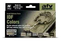 71210 | Vallejo Model Air IDF Colours, Israeli Defence Force Colour Acrylic Paint Set 6Pcs