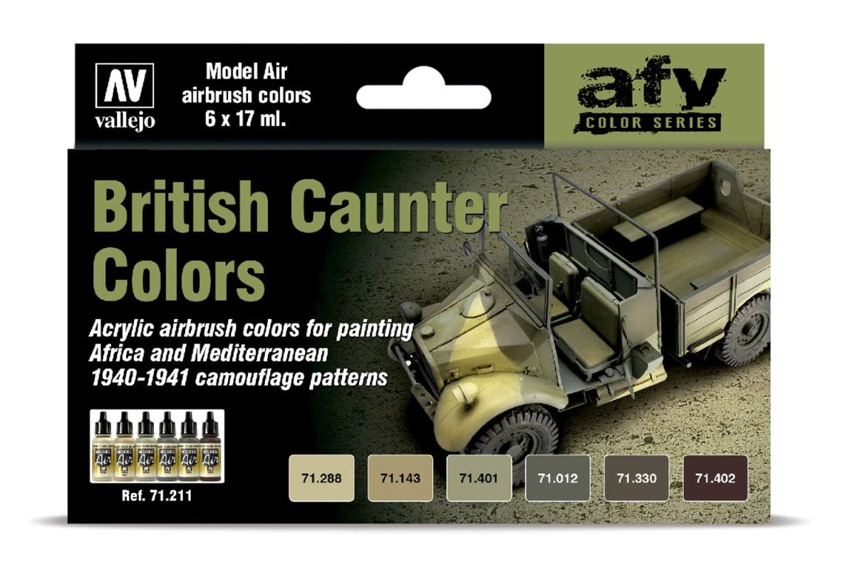 71211 | Vallejo Model Air British Caunter Colour Acrylic Paint Set 6Pcs 3 71211 | Vallejo Model Air British Caunter Colour Acrylic Paint Set 6Pcs