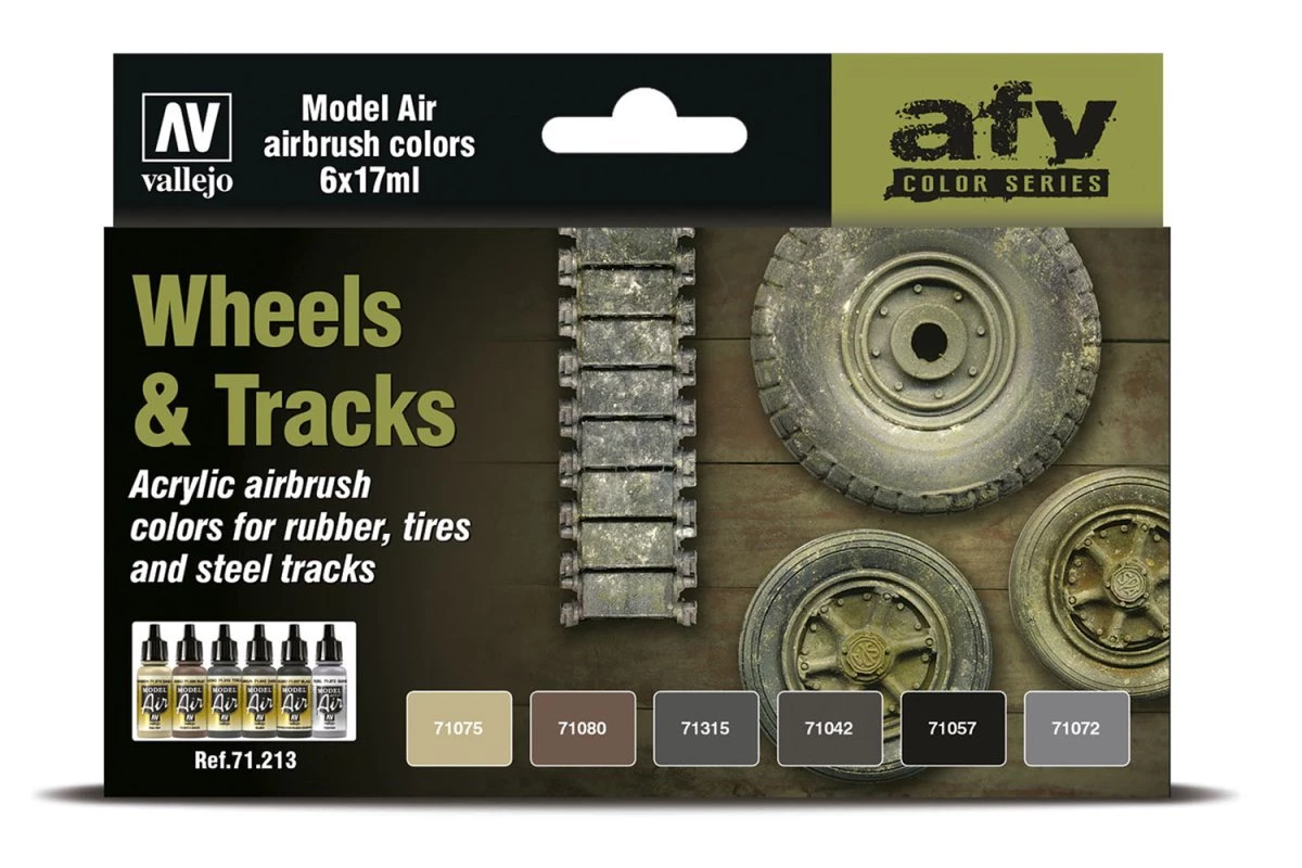 71213 | Vallejo Model Air Wheels & Tracks Colour Acrylic Paint Set 6Pcs 3 71213 | Vallejo Model Air Wheels & Tracks Colour Acrylic Paint Set 6Pcs