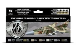 71606 | Vallejo Model Air Soviet/Russian MiG-23 "Flogger" From 70's To 90's Colour Acrylic Paint Set 8Pcs