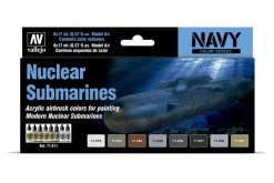 71611 | Vallejo Model Air Nuclear Submarines Colour Acrylic Airbrush Paint Set 8Pcs