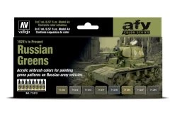 71613 | Vallejo Model Air Russian Greens (1928's To Present) Colour Acrylic Paint Set 8Pcs