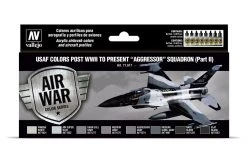 71617 | Vallejo Model Air USAF WWII To Present Aggressor Squadron Part II Colour Acrylic Paint Set 8Pcs