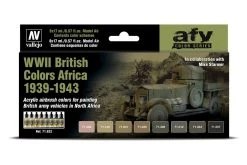 71622 | Vallejo Model Air WWII British Colors Africa 1939-1943 Colour Acrylic Paint Set 8Pcs