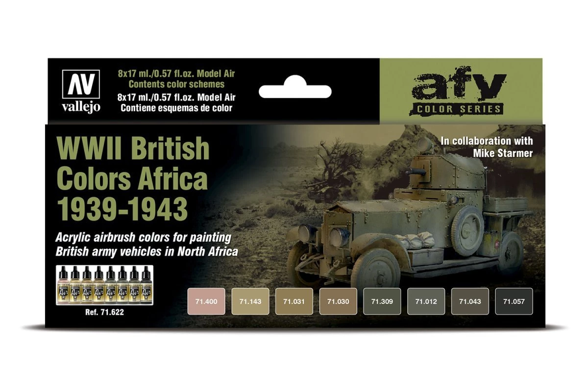 71622 | Vallejo Model Air WWII British Colors Africa 1939-1943 Colour Acrylic Paint Set 8Pcs 3 71622 | Vallejo Model Air WWII British Colors Africa 1939-1943 Colour Acrylic Paint Set 8Pcs