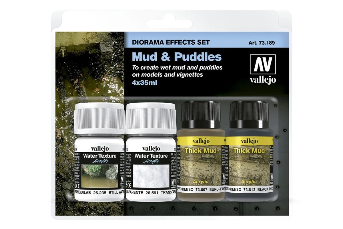73189 | Vallejo Diorama Mud & Puddles Effects Set 35ml 4Pcs 3 73189 | Vallejo Diorama Mud & Puddles Effects Set 35ml 4Pcs