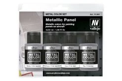 77601 | Vallejo Metal Colour Metallic Panel Colour Acrylic Paint Set 4Pcs