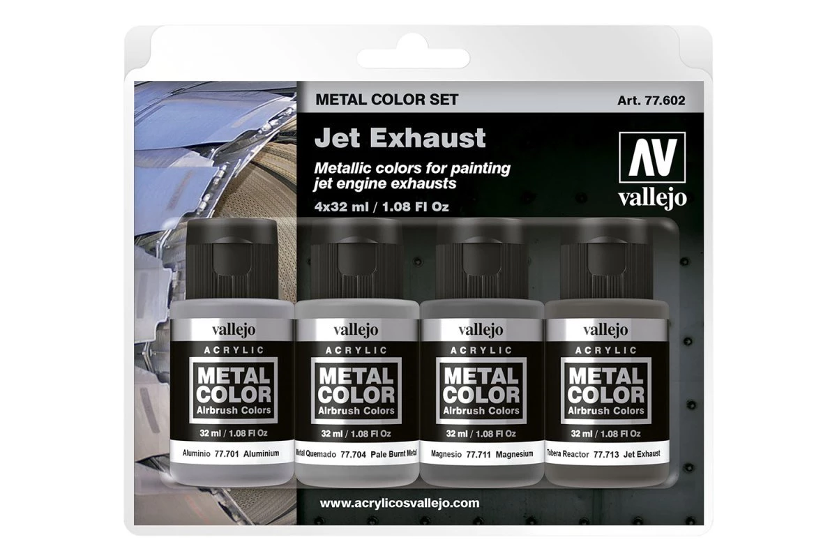77602 | Vallejo Metal Colour Jet Exhaust Colour Acrylic Paint Set 4Pcs 3 77602 | Vallejo Metal Colour Jet Exhaust Colour Acrylic Paint Set 4Pcs