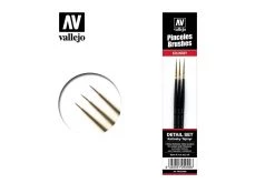 RK25999 | Vallejo Kolinsky-Tajmyr Sable Detailed Paint Brush Set 3Pcs