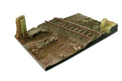 SC104 | Vallejo 1/35 Scenics 310x210mm Country Road Cross W/ Railway Section Diorama Base