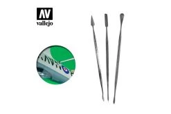 T02002 | Vallejo Stainless Steel Carver Tool Set 3Pcs