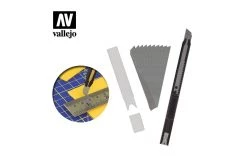 T06011 | Vallejo Retractable Slim Snap-Off Knife & 10Pcs Blades