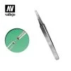 T12007 | Vallejo Stainless Steel 120mm Flat Rounded Tweezers