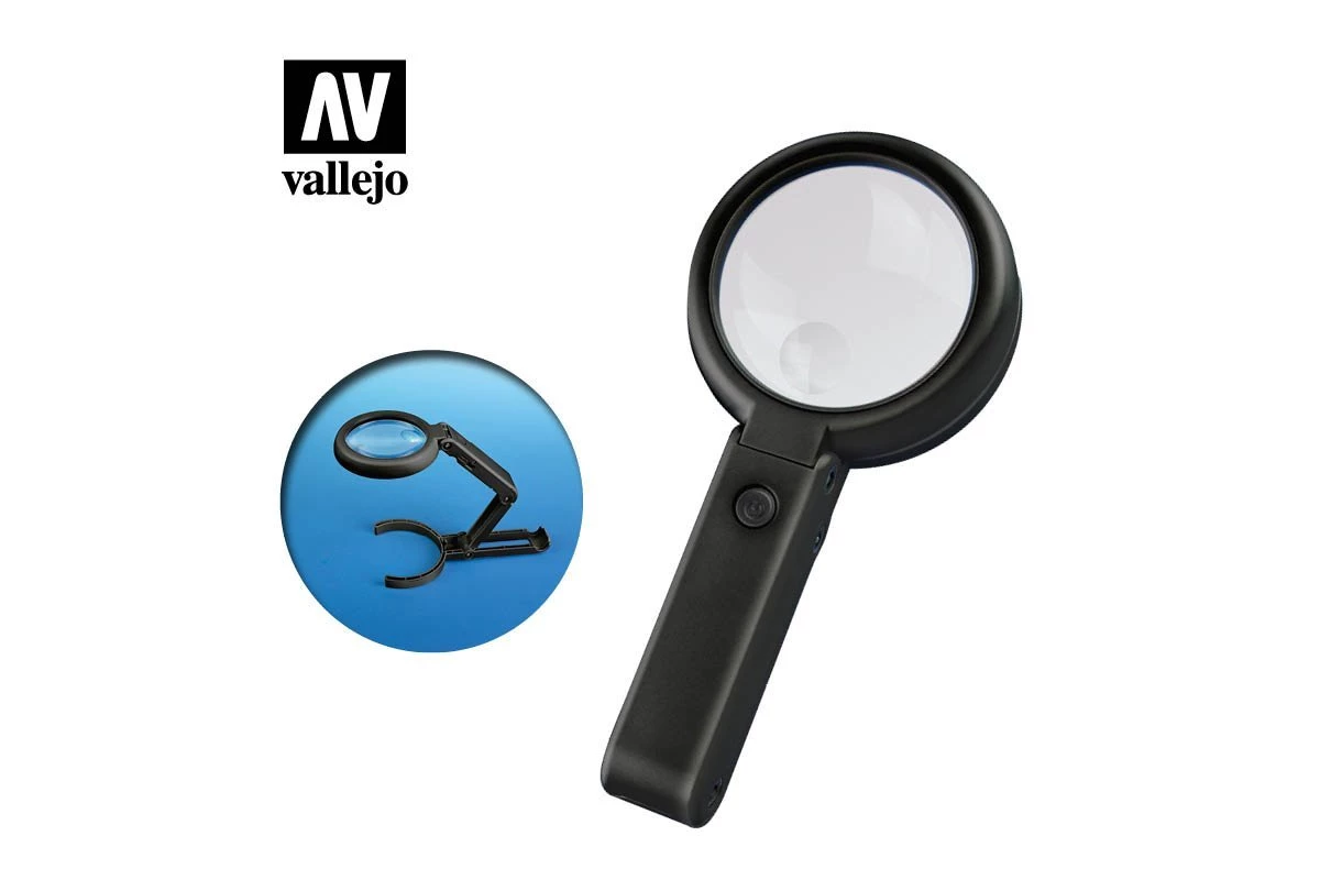 T14002 | Vallejo Foldable Magnifier W/ LED Light & Stand 3 T14002 | Vallejo Foldable Magnifier W/ LED Light & Stand